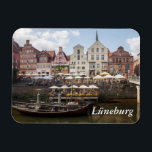Lüneburg Magnet<br><div class="desc">Ein Foto des Hafens mit dem Fluss Ilmenau und am Stintmarkt, Lüneburg, Niedersachsen, Deutschland, ist auf diesem Andenkenmagneten zu sehen. Der Text ist anpassbar oder abnehmbar. Die Magnete machen ein Geschenk, oder ein persönliches Geschenk, um auf Ihrem Kühlschrank oder Aktenschrank zu bleiben. Dieser Magnet misst 7, 6 cm x 10,...</div>