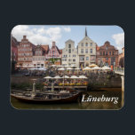 Lüneburg Magnet<br><div class="desc">Ein Foto des Hafens mit dem Fluss Ilmenau und am Stintmarkt, Lüneburg, Niedersachsen, Deutschland, ist auf diesem Andenkenmagneten zu sehen. Der Text ist anpassbar oder abnehmbar. Die Magnete machen ein Geschenk, oder ein persönliches Geschenk, um auf Ihrem Kühlschrank oder Aktenschrank zu bleiben. Dieser Magnet misst 7, 6 cm x 10,...</div>