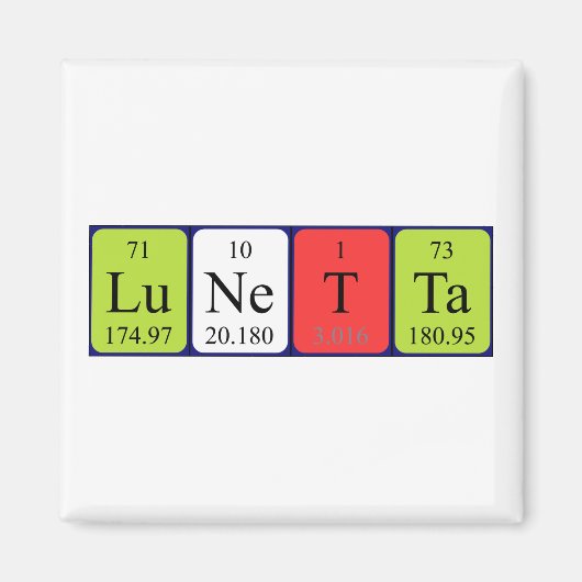 Lunetta-Magnet für den periodischen Tabellennamen Magnet (Vorne)