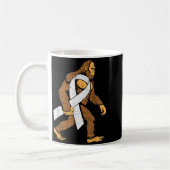 Lung Cancer Awareness Bigfoot White Ribbon Suprt M Kaffeetasse (Links)