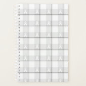 Lung Cancer Awareness Plaid Planner, White Ribbon Planer (Vorderseite)