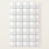 Lung Cancer Awareness Plaid Planner, White Ribbon Planer (Rückseite)