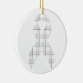 Lung Cancer Awareness Plaid White Ribbon Keramik Ornament (Rechts)