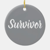 Lung Cancer Awareness Plaid White Ribbon Keramik Ornament (Hinten)