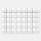 Lung Cancer Awareness Plaid Wrapping Paper White Geschenkpapier Set (Vorderseite 2)
