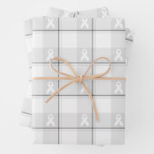 Lung Cancer Awareness Plaid Wrapping Paper White Geschenkpapier Set (Beispiel)