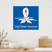 Lung Cancer Awareness Ribbon with Swans Poster (Küche)