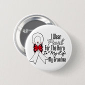 Lung Cancer Ribbon Hero My Oma Button (Vorne & Hinten)
