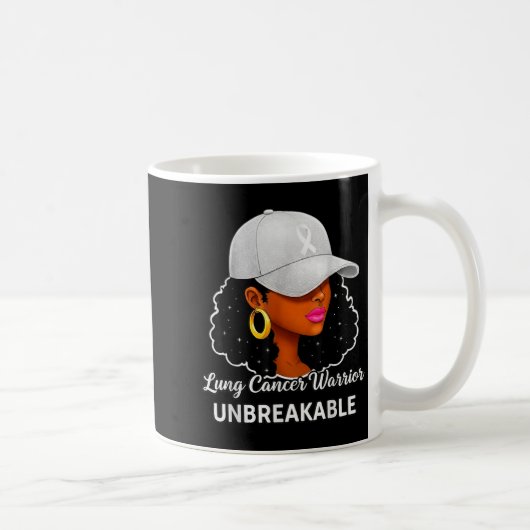 Lung Cancer Warrior Unbreakable Black Women Awaren Kaffeetasse (Rechts)