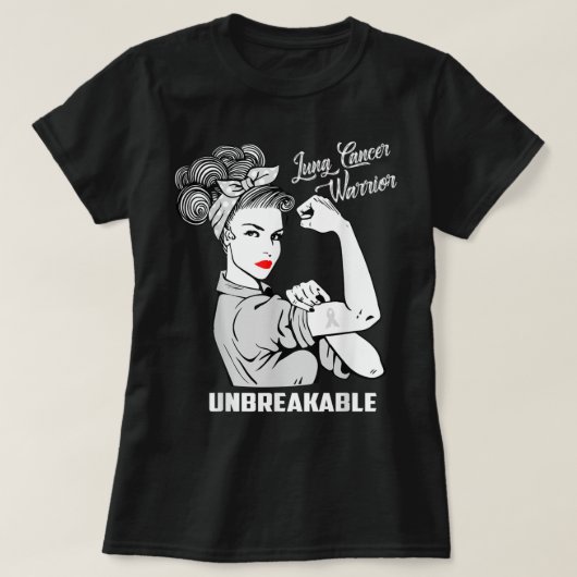 Lung Cancer Warrior Unbreakable T Shirt Awareness (Design vorne)