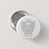 Lung Disease Awareness Angel Pearl Ribbon Art Butt Button (Vorne & Hinten)