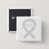 Lung Disease Awareness Pearl Ribbon Art Button (Vorne & Hinten)