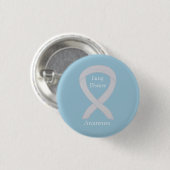Lung Disease Awareness Pearl Ribbon Art Button (Vorne & Hinten)