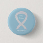 Lung Disease Awareness Pearl Ribbon Art Button (Vorderseite)