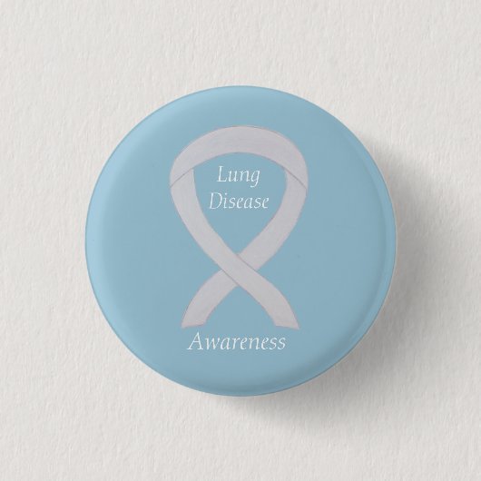 Lung Disease Awareness Pearl Ribbon Art Button (Vorderseite)