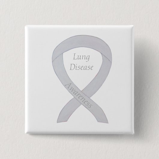 Lung Disease Awareness Pearl Ribbon Art Button (Vorderseite)