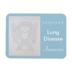 Lung Disease Awareness Ribbon Angel Custom Magnet