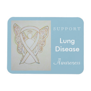 Lung Disease Awareness Ribbon Angel Custom Magnet