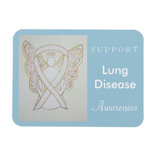 Lung Disease Awareness Ribbon Angel Custom Magnet (Horizontal)
