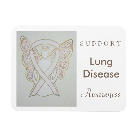 Lung Disease Awareness Ribbon Angel Custom Magnet (Horizontal)