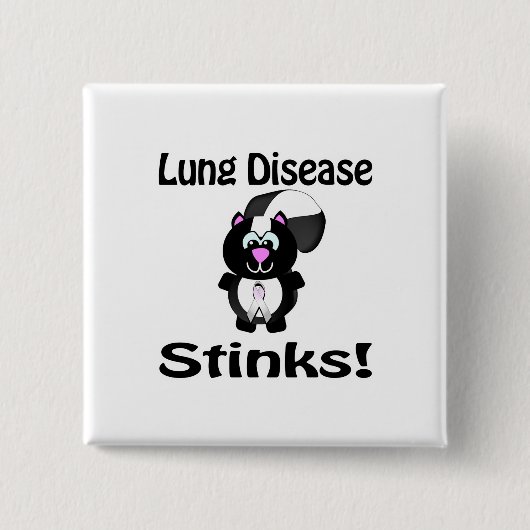 Lung Disease stinks Skunk Awareness Design Button (Vorderseite)