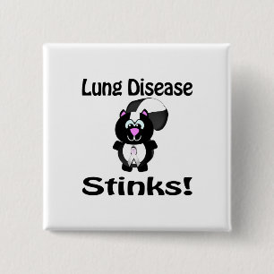 Lung Disease stinks Skunk Awareness Design Button