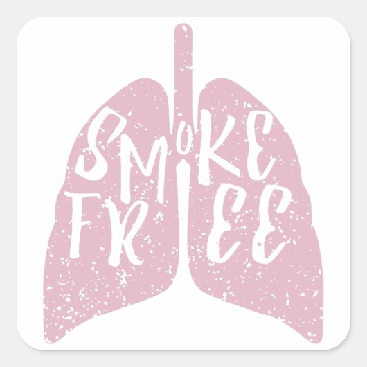 Lung Health Smoke Free Quadratischer Aufkleber (Vorderseite)