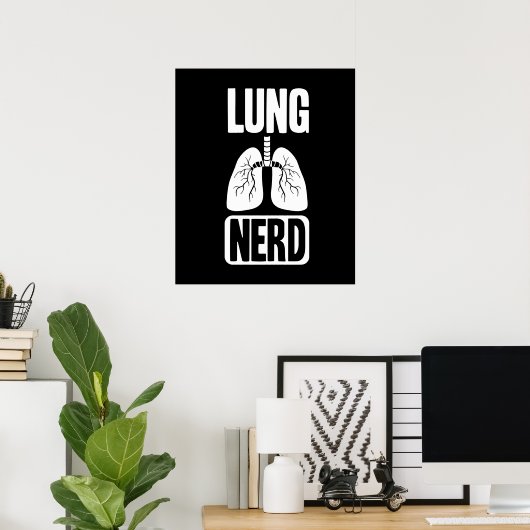 Lung Nerd RT Pulmonologe Atemtherapie Poster (Heimbüro)