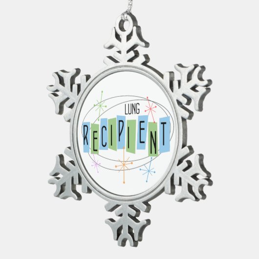 Lung Recipient Schneeflocken Zinn-Ornament (Rechts)