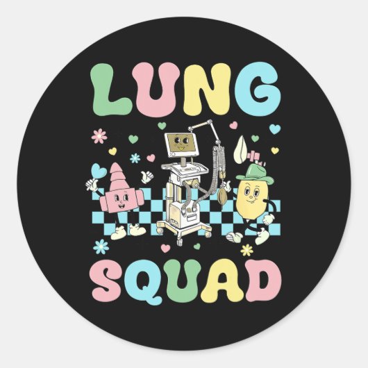 Lung Squad Rt Nurse Oaster Runder Aufkleber (Vorderseite)