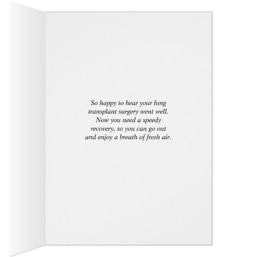 Lung Transplant Operation Gute Karte mit Blätter (Innen (Rechts))
