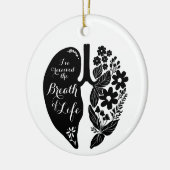 Lung Transplant Wildblume Atem des Lebens schwarz Keramik Ornament (Links)