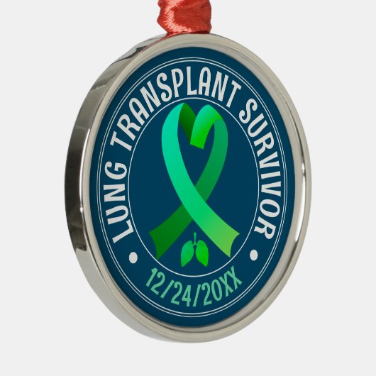 Lung Transplantat Survivor Green Ribbon Custom Ornament Aus Metall (Rechts)