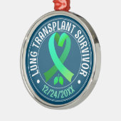 Lung Transplantat Survivor Green Ribbon Custom Ornament Aus Metall (Links)