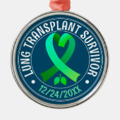 Lung Transplantat Survivor Green Ribbon Custom Ornament Aus Metall (Vorne)