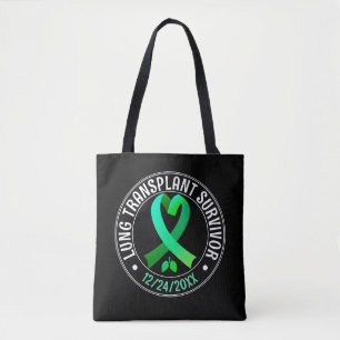 Lung Transplantat Survivor Green Ribbon Custom Tasche