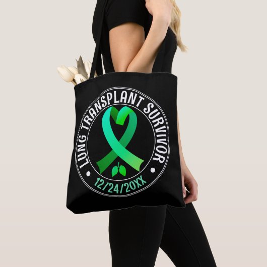 Lung Transplantat Survivor Green Ribbon Custom Tasche (Von Nahem)