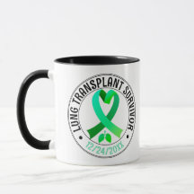 Lung Transplantat Survivor Green Ribbon Kaffee