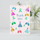 Lung Transplantation Pink Stripe Dankeskarte (Stehend Vorderseite)