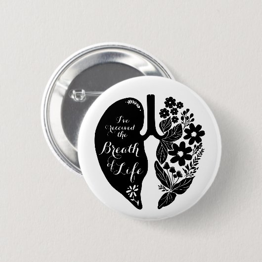 Lung Transplantation Wildblume Atmung Button (Vorne & Hinten)