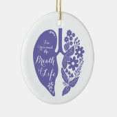 Lung Transplantation Wildblume Atmung Keramik Ornament (Rechts)