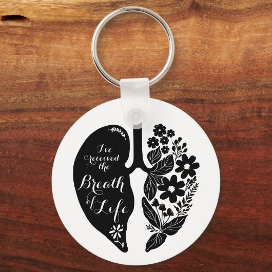 Lung Transplantation Wildblume Atmung Schlüsselanhänger (Vorderseite)