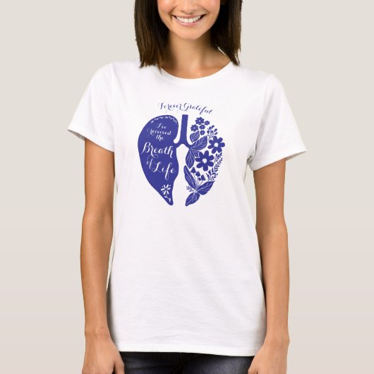 Lung Transplantation Wildblume Atmung Violett T-Shirt (Vorderseite)