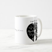 Lung Transplantation Wildblume Schwarz & Weiß Cust Kaffeetasse (VorderseiteRechts)