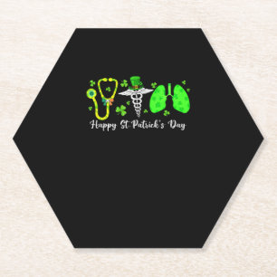 Lunge Atemnourstherapeut Happy St Patrick Untersetzer
