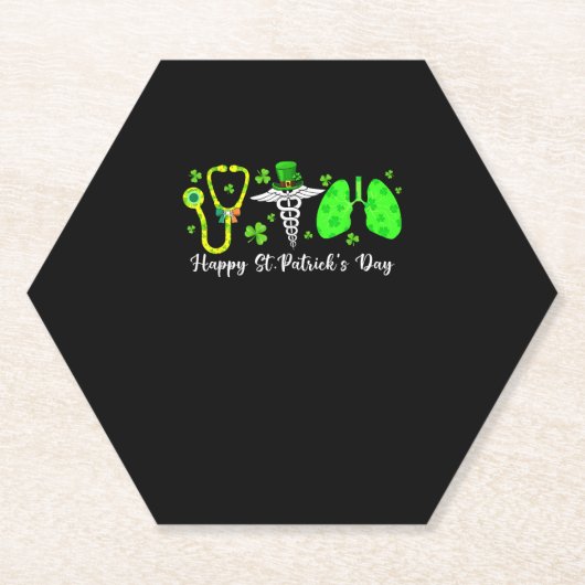 Lunge Atemnourstherapeut Happy St Patrick Untersetzer (Vorderseite)