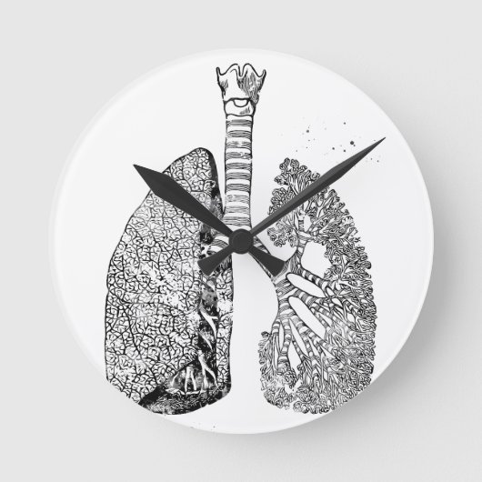 Lunge-Kunst Runde Wanduhr (Vorderseite)