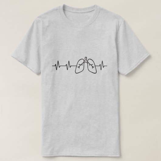 Lungen Herzschlag Atemwege Lungenentzündung T-Shirt (Design vorne)