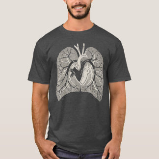 Lungenanatomie Menschliches Herz Lungen Vintage T-Shirt