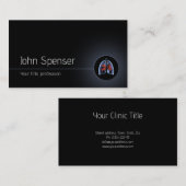 Lungenärztin Einfache Black Business Card Visitenkarte (Vorne/Hinten)